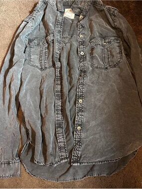 American Eagle Charcoal Gray Boyfriend Shirt